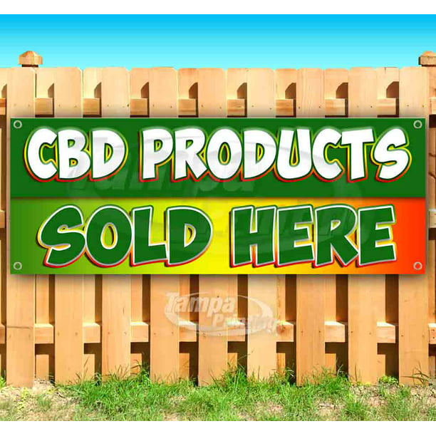CBD Oils Sold Here 13 oz Banner Heavy-Duty Vinyl Single-Sided with Metal Grommets 